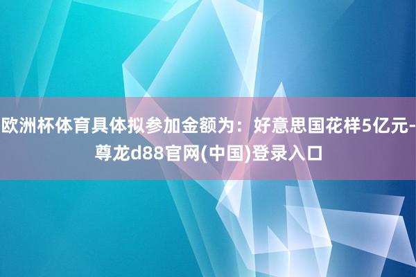 欧洲杯体育具体拟参加金额为：好意思国花样5亿元-尊龙d88官网(中国)登录入口