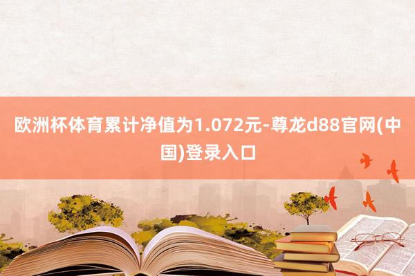 欧洲杯体育累计净值为1.072元-尊龙d88官网(中国)登录入口