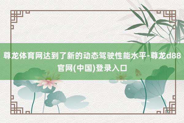 尊龙体育网达到了新的动态驾驶性能水平-尊龙d88官网(中国)登录入口