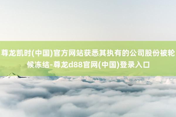 尊龙凯时(中国)官方网站获悉其执有的公司股份被轮候冻结-尊龙d88官网(中国)登录入口