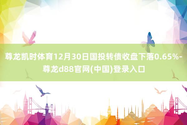 尊龙凯时体育12月30日国投转债收盘下落0.65%-尊龙d88官网(中国)登录入口