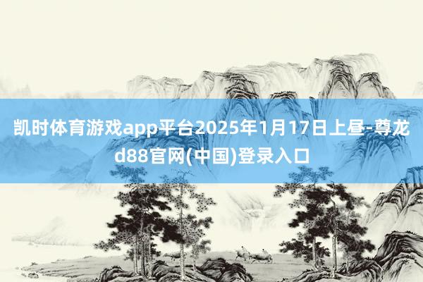 凯时体育游戏app平台2025年1月17日上昼-尊龙d88官网(中国)登录入口