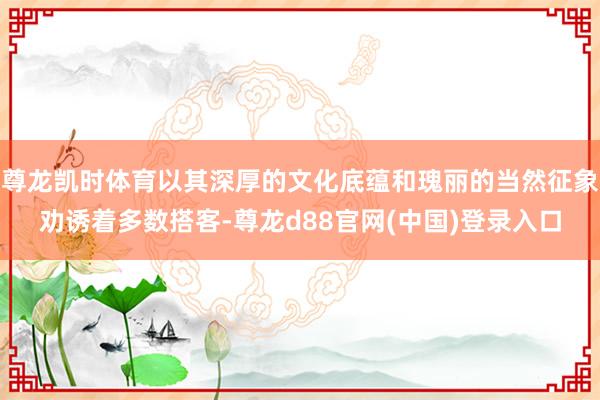 尊龙凯时体育以其深厚的文化底蕴和瑰丽的当然征象劝诱着多数搭客-尊龙d88官网(中国)登录入口