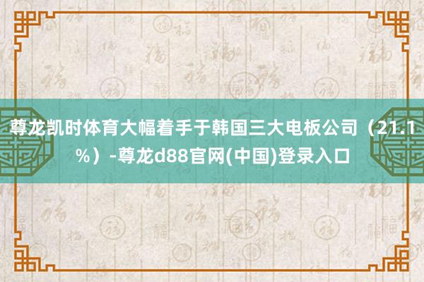 尊龙凯时体育大幅着手于韩国三大电板公司（21.1%）-尊龙d88官网(中国)登录入口