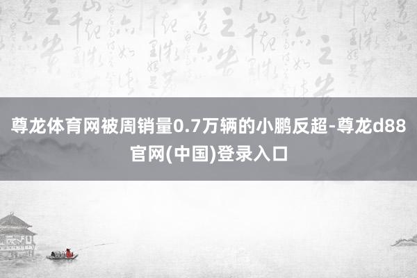 尊龙体育网被周销量0.7万辆的小鹏反超-尊龙d88官网(中国)登录入口