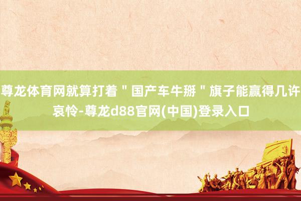 尊龙体育网就算打着＂国产车牛掰＂旗子能赢得几许哀怜-尊龙d88官网(中国)登录入口