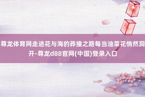 尊龙体育网走进花与海的莽撞之路每当油菜花悄然洞开-尊龙d88官网(中国)登录入口