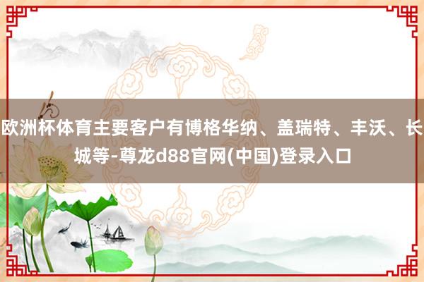 欧洲杯体育主要客户有博格华纳、盖瑞特、丰沃、长城等-尊龙d88官网(中国)登录入口
