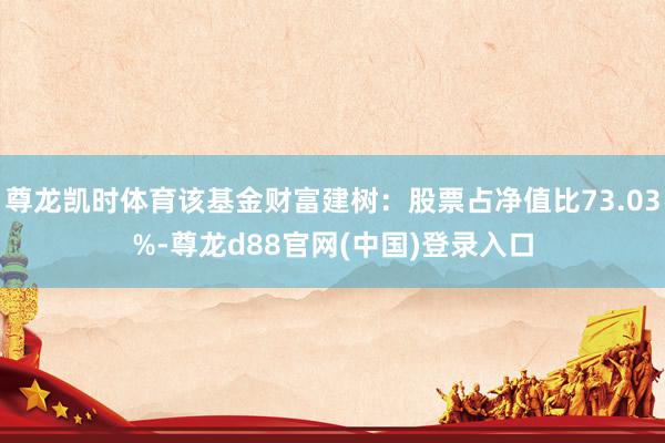 尊龙凯时体育该基金财富建树：股票占净值比73.03%-尊龙d88官网(中国)登录入口
