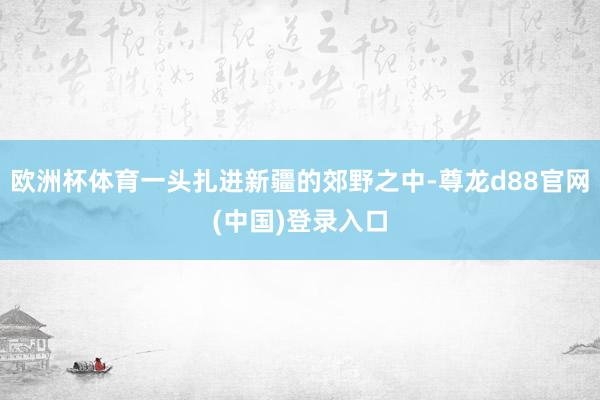 欧洲杯体育一头扎进新疆的郊野之中-尊龙d88官网(中国)登录入口