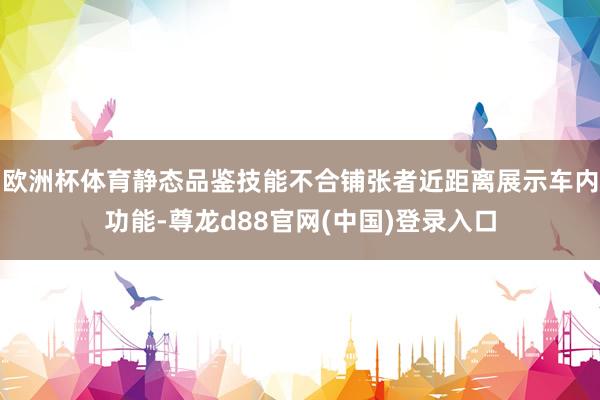 欧洲杯体育静态品鉴技能不合铺张者近距离展示车内功能-尊龙d88官网(中国)登录入口
