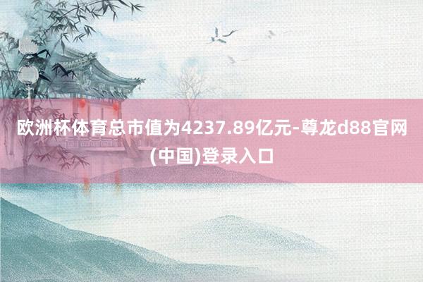 欧洲杯体育总市值为4237.89亿元-尊龙d88官网(中国)登录入口