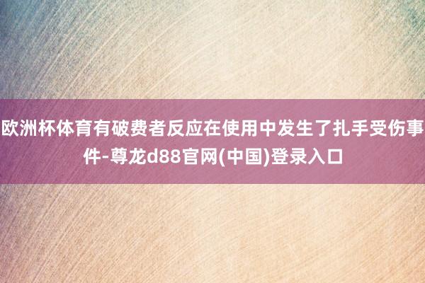 欧洲杯体育有破费者反应在使用中发生了扎手受伤事件-尊龙d88官网(中国)登录入口