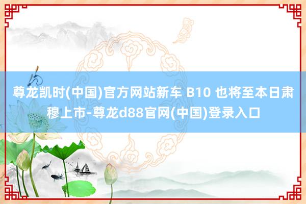 尊龙凯时(中国)官方网站新车 B10 也将至本日肃穆上市-尊龙d88官网(中国)登录入口