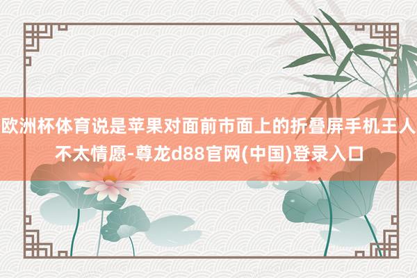 欧洲杯体育说是苹果对面前市面上的折叠屏手机王人不太情愿-尊龙d88官网(中国)登录入口