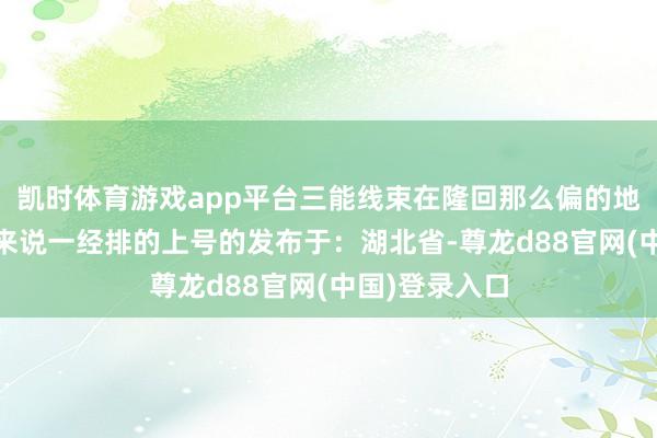 凯时体育游戏app平台三能线束在隆回那么偏的地点 薪资待遇来说一经排的上号的发布于：湖北省-尊龙d88官网(中国)登录入口