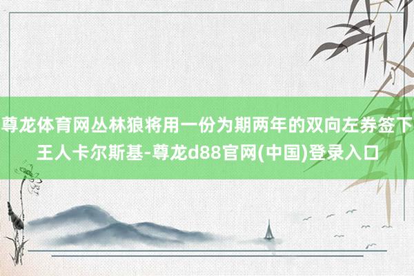 尊龙体育网丛林狼将用一份为期两年的双向左券签下王人卡尔斯基-尊龙d88官网(中国)登录入口