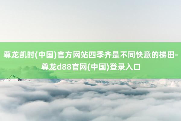 尊龙凯时(中国)官方网站四季齐是不同快意的梯田-尊龙d88官网(中国)登录入口