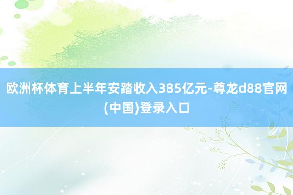 欧洲杯体育上半年安踏收入385亿元-尊龙d88官网(中国)登录入口