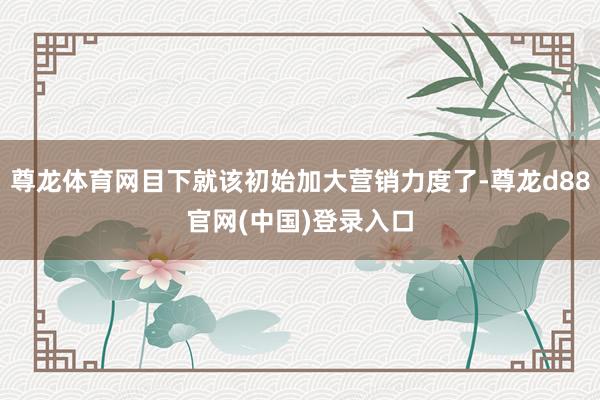 尊龙体育网目下就该初始加大营销力度了-尊龙d88官网(中国)登录入口