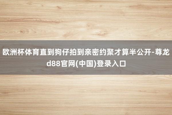 欧洲杯体育直到狗仔拍到亲密约聚才算半公开-尊龙d88官网(中国)登录入口