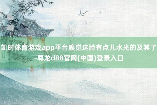凯时体育游戏app平台嗅觉这脸有点儿水光的及其了-尊龙d88官网(中国)登录入口