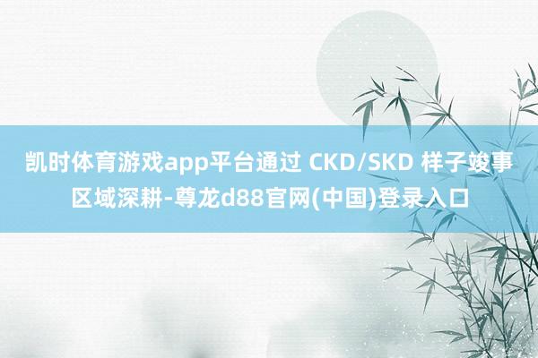 凯时体育游戏app平台通过 CKD/SKD 样子竣事区域深耕-尊龙d88官网(中国)登录入口
