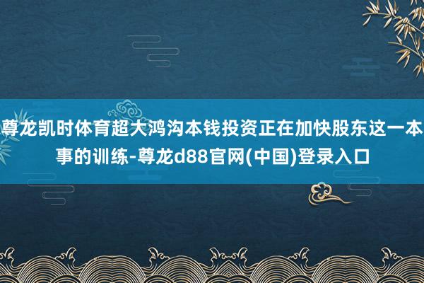 尊龙凯时体育超大鸿沟本钱投资正在加快股东这一本事的训练-尊龙d88官网(中国)登录入口