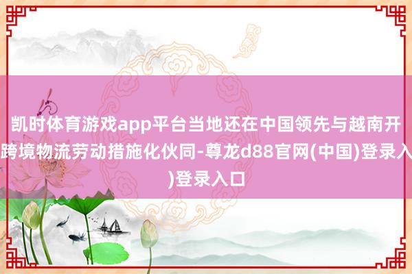 凯时体育游戏app平台当地还在中国领先与越南开展跨境物流劳动措施化伙同-尊龙d88官网(中国)登录入口