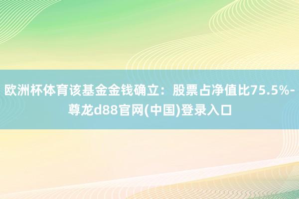 欧洲杯体育该基金金钱确立:股票占净值比75.5%-尊龙d88官网(中国)登录入口