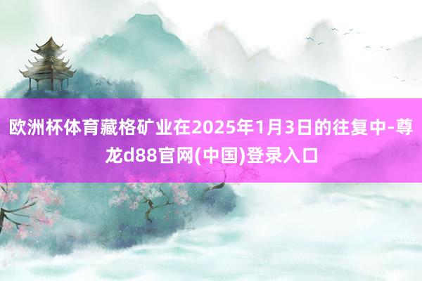 欧洲杯体育藏格矿业在2025年1月3日的往复中-尊龙d88官网(中国)登录入口