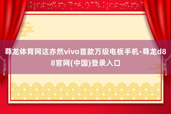 尊龙体育网这亦然vivo首款万级电板手机-尊龙d88官网(中国)登录入口
