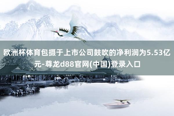 欧洲杯体育包摄于上市公司鼓吹的净利润为5.53亿元-尊龙d88官网(中国)登录入口